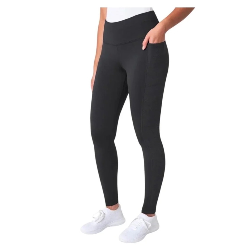 Mondetta Leggings High-Rise Ribbed Panel Black NWT M Medium Athletic Gym Workout